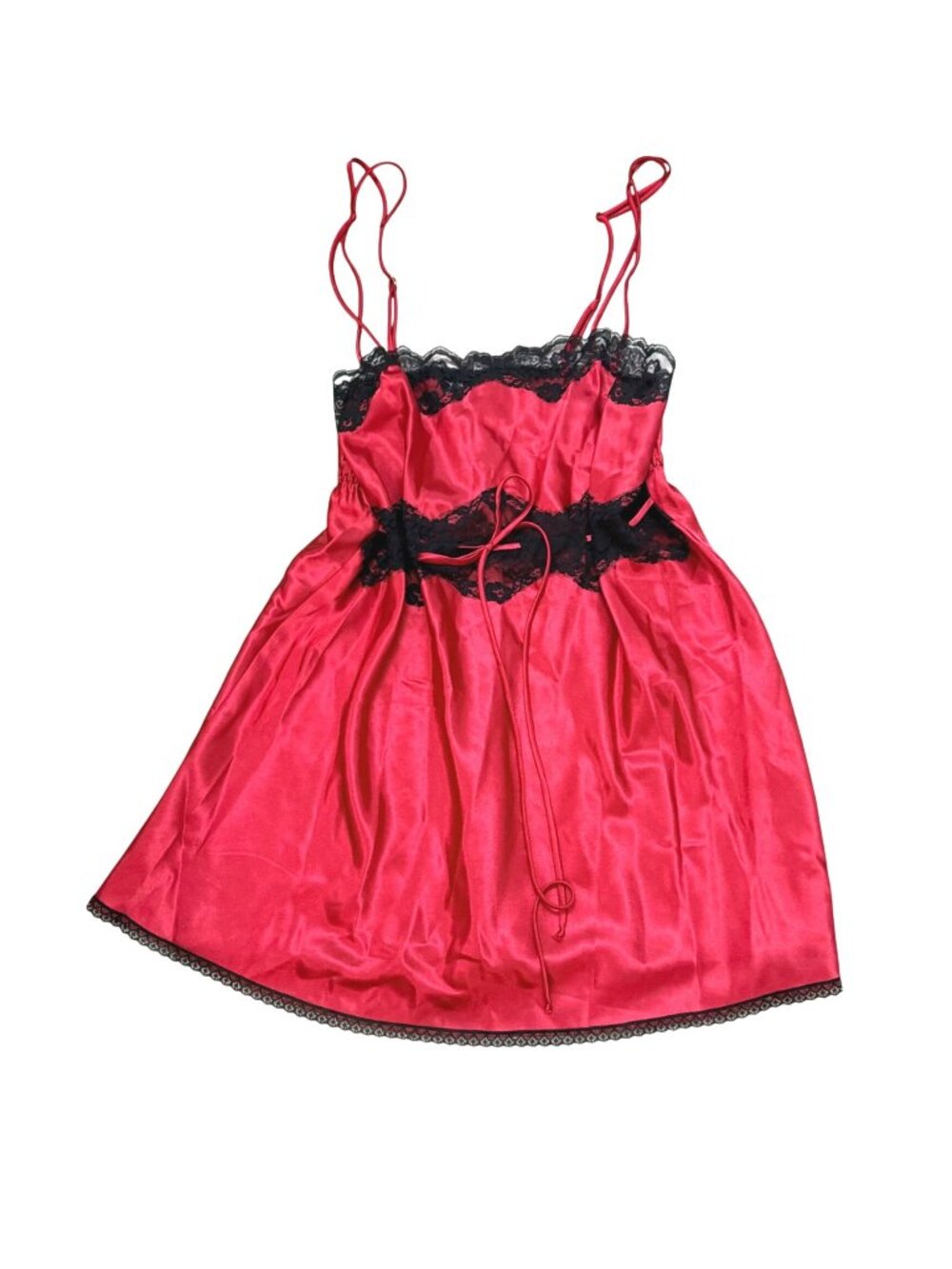 Susan Lucci Women's Babydoll Nightie 1X Romantic Goth Old Hollywood Lingerie Red